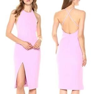 Bardot Vera Open Back Sheath Dress in Orchid Pink, Size 12